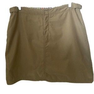 HORNY TOAD Womens Cotton Nylon Khaki Green Embroidered Skort 14 Hiking Outdoors